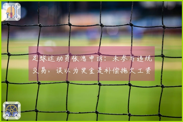 足球运动员张浩申诉：未参与违规交易，误以为奖金是补偿拖欠工资
